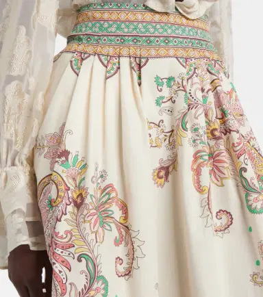 Etro Paisley printed cotton poplin midi skirt | Thumbnail 4