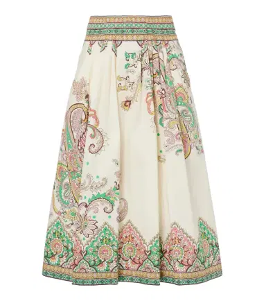 Etro Paisley printed cotton poplin midi skirt | Thumbnail 1