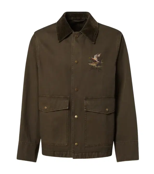 Burberry Corduroy-trimmed cotton twill field jacket