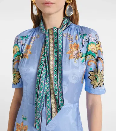 Etro Paisley satin midi dress | Thumbnail 3