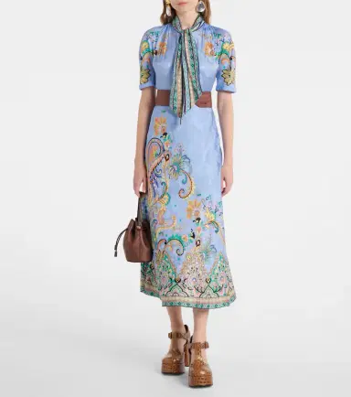 Etro Paisley satin midi dress | Thumbnail 4