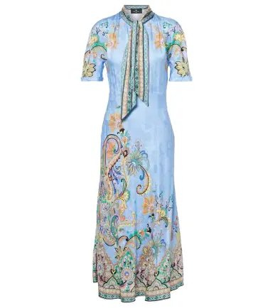 Etro Paisley satin midi dress | Thumbnail 1
