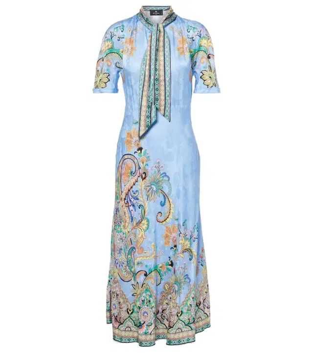 Etro Paisley satin midi dress
