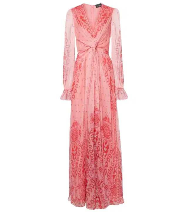 Etro Printed silk gown