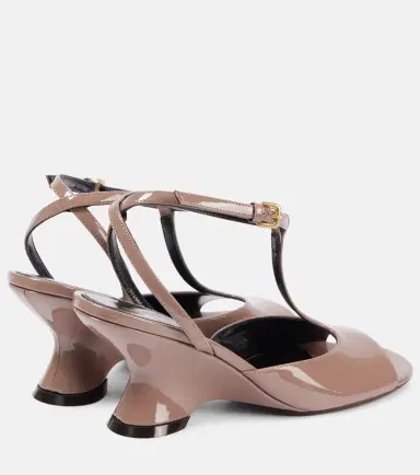Dries Van Noten 75 patent leather wedge sandals | Thumbnail 3