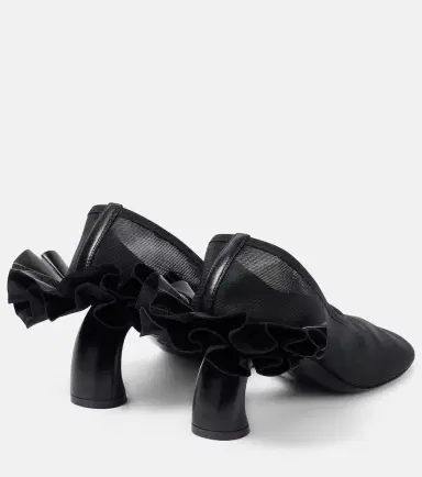 Dries Van Noten Ruffled leather-trimmed mesh pumps | Thumbnail 4 Dries Van Noten Ruffled leather-trimmed mesh pumps | Thumbnail 4