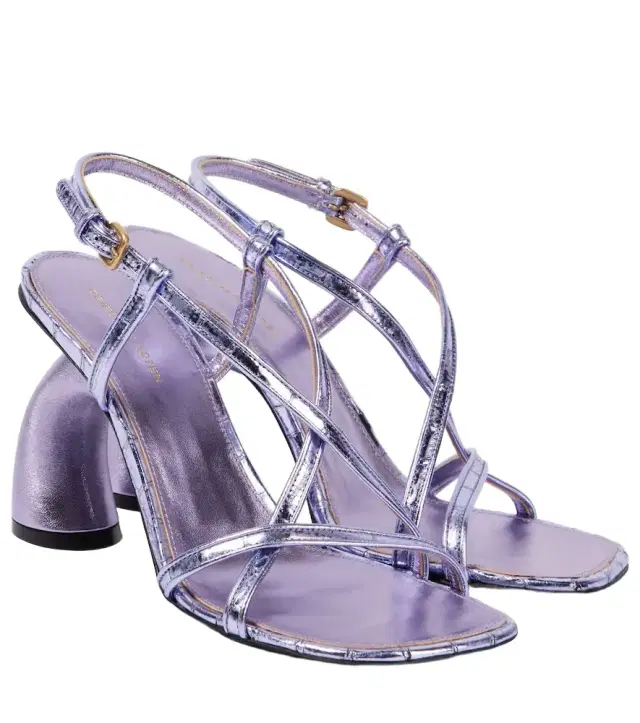 Dries Van Noten Metallic leather sandals