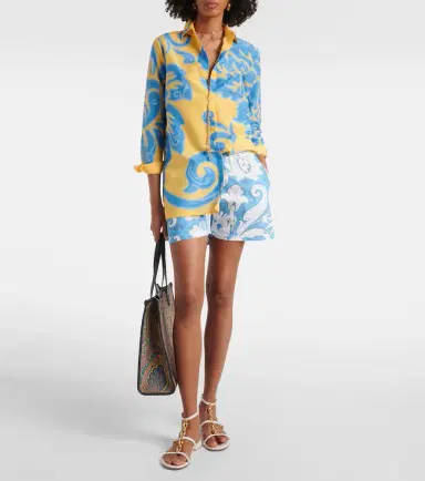 Etro Printed cotton and silk shirt | Thumbnail 4