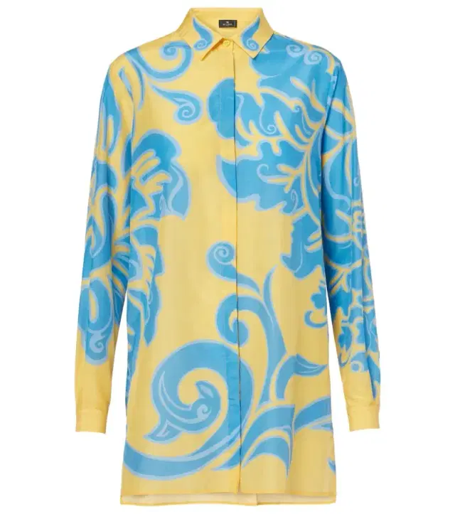 Etro Printed cotton and silk shirt
