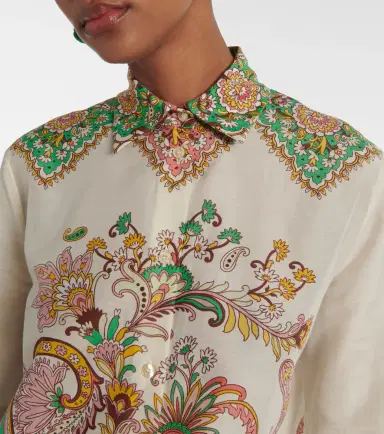 Etro Printed cotton and silk shirt | Thumbnail 3
