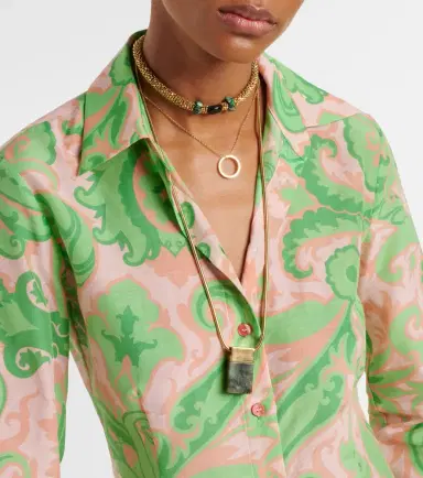 Etro Printed cotton and silk shirt | Thumbnail 4