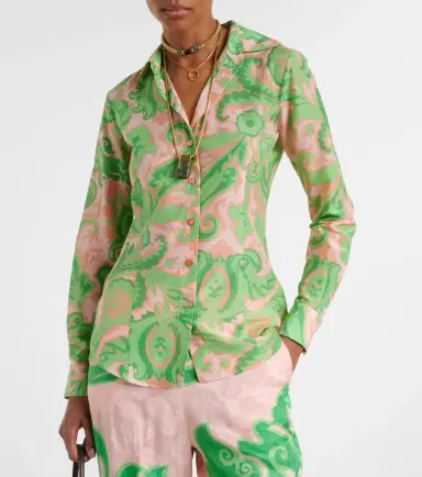 Etro Printed cotton and silk shirt | Thumbnail 5