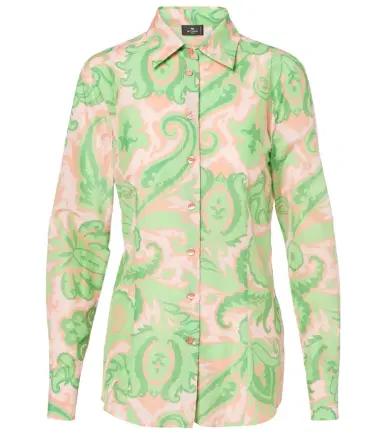 Etro Printed cotton and silk shirt | Thumbnail 1
