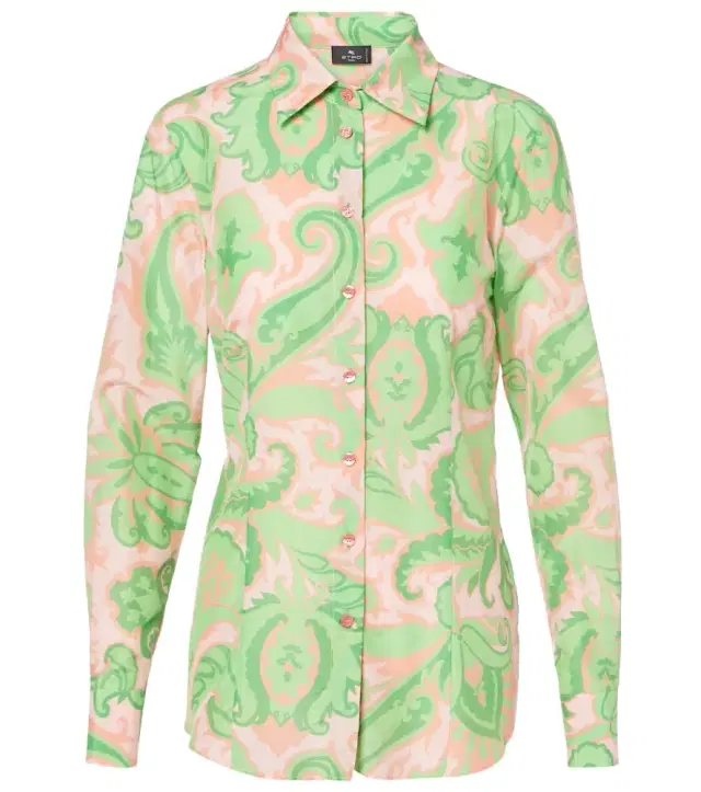 Etro Printed cotton and silk shirt