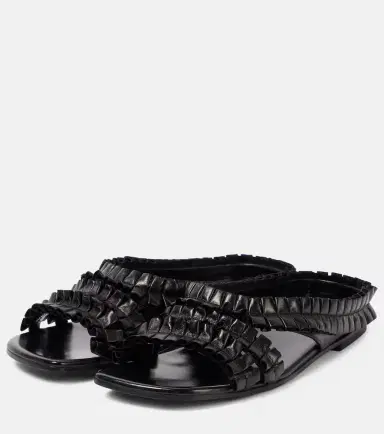 Dries Van Noten Ruffled leather sandals | Thumbnail 3