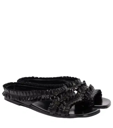 Dries Van Noten Ruffled leather sandals | Thumbnail 1