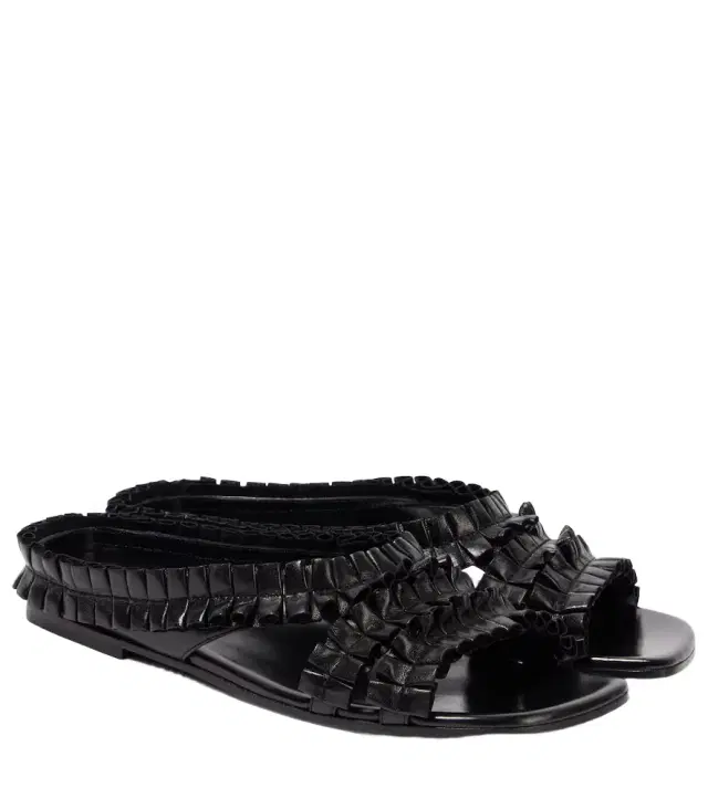 Dries Van Noten Ruffled leather sandals