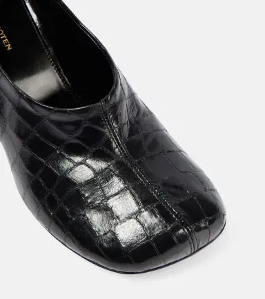 Dries Van Noten 75 croc-effect metallic leather pumps | Thumbnail 4