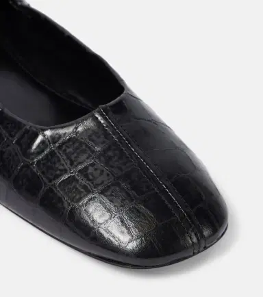 Dries Van Noten Croc-effect leather ballet flats | Thumbnail 3