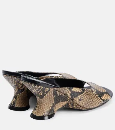 Dries Van Noten Snake-effect leather mules | Thumbnail 3