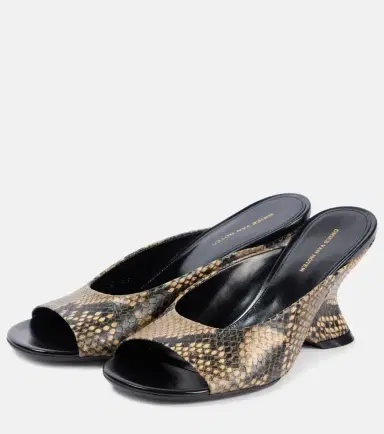 Dries Van Noten Snake-effect leather mules | Thumbnail 4