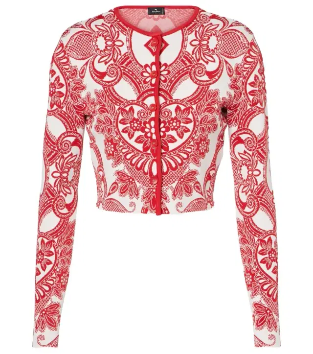 Etro Paisley cropped cardigan