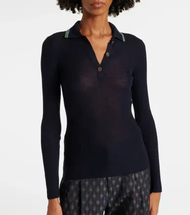 Etro Printed wool and cotton polo sweater | Thumbnail 5