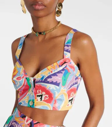 Etro Printed cotton crop top | Thumbnail 5