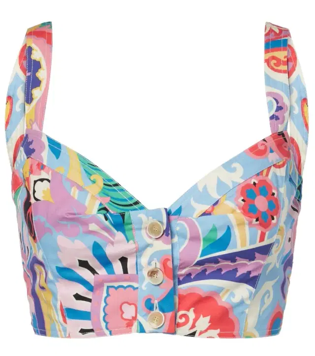 Etro Printed cotton crop top