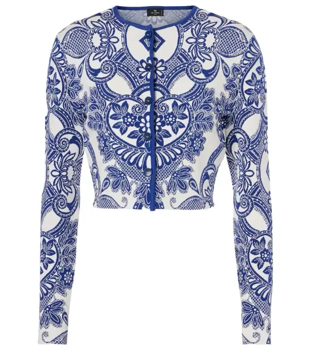 Etro Cable-knit cropped cardigan