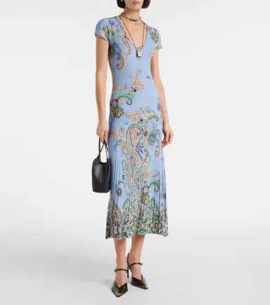 Etro Printed cotton-blend midi dress | Thumbnail 5
