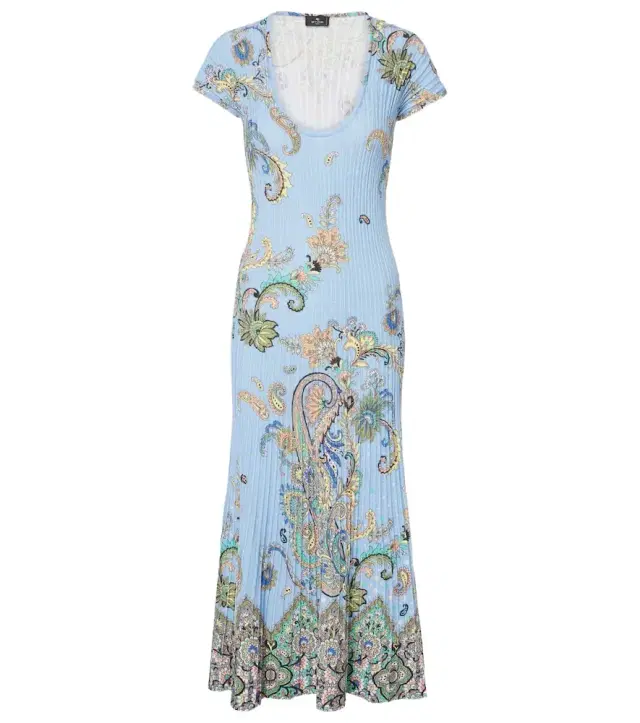 Etro Printed cotton-blend midi dress