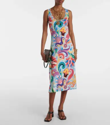 Etro Paisley silk-blend midi dress | Thumbnail 2