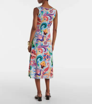 Etro Paisley silk-blend midi dress | Thumbnail 5
