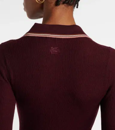 Etro Printed wool and cotton polo sweater | Thumbnail 3