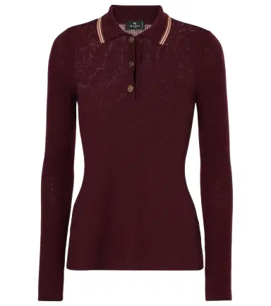 Etro Printed wool and cotton polo sweater | Thumbnail 1