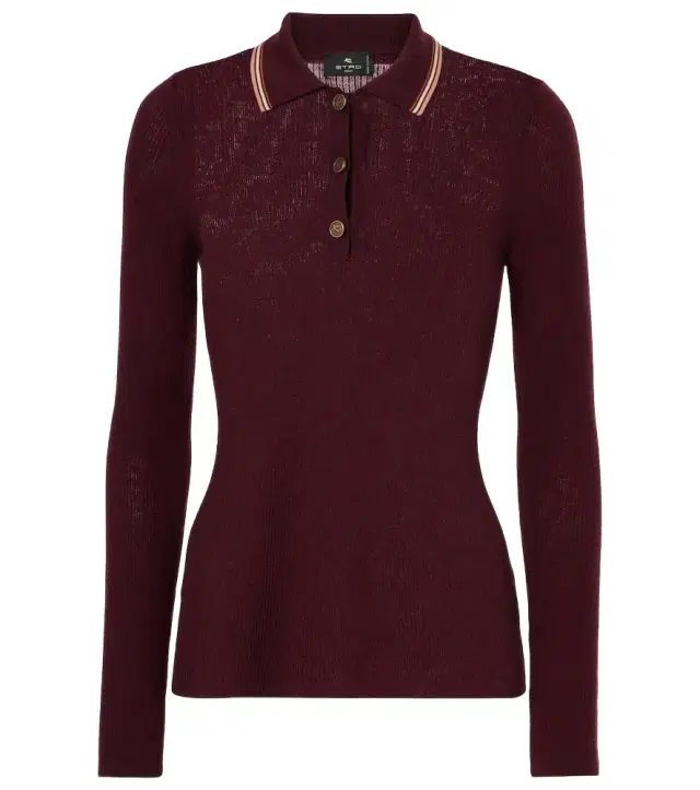 Etro Printed wool and cotton polo sweater