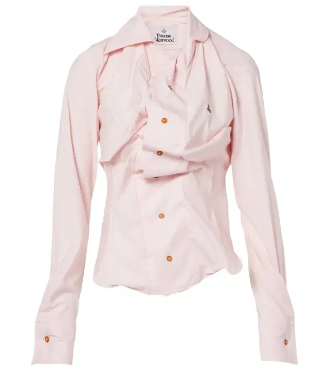 Orb gathered asymmetric cotton shirt