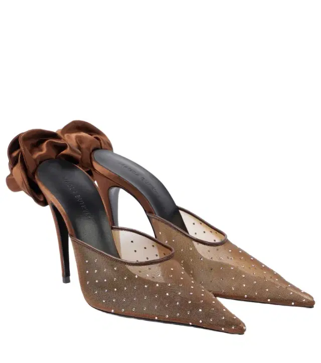 Magda Butrym Floral-appliqué embellished mesh mules