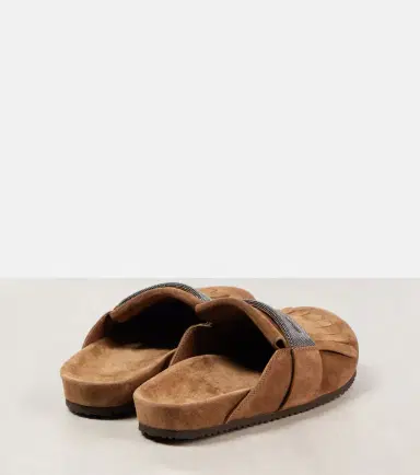Brunello Cucinelli Fringed suede slippers | Thumbnail 4