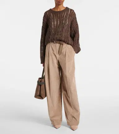 Brunello Cucinelli Monili suede slingback pumps | Thumbnail 2