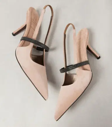 Brunello Cucinelli Monili suede slingback pumps | Thumbnail 4
