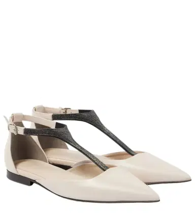 Brunello Cucinelli Monili leather flats | Thumbnail 1