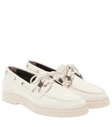 Brunello Cucinelli Suede boat shoes | Thumbnail 1