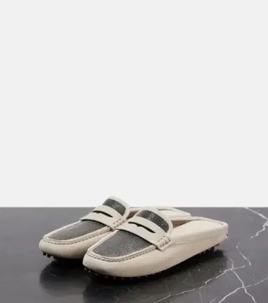 Brunello Cucinelli Monili suede driving mules | Thumbnail 3