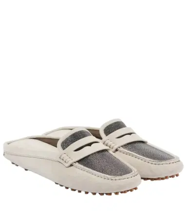 Brunello Cucinelli Monili suede driving mules | Thumbnail 1
