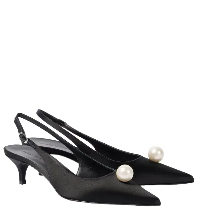 Magda Butrym Embellished satin slingback pumps