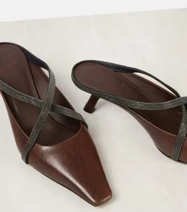 Brunello Cucinelli Monili leather mules | Thumbnail 3 Brunello Cucinelli Monili leather mules | Thumbnail 3