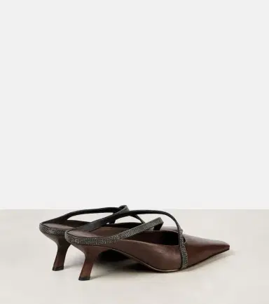Brunello Cucinelli Monili leather mules | Thumbnail 4 Brunello Cucinelli Monili leather mules | Thumbnail 4