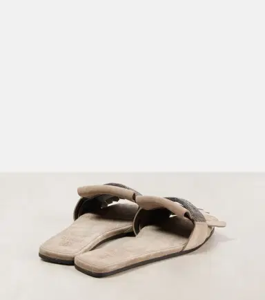 Brunello Cucinelli Fringed suede slippers | Thumbnail 2 Brunello Cucinelli Fringed suede slippers | Thumbnail 2
